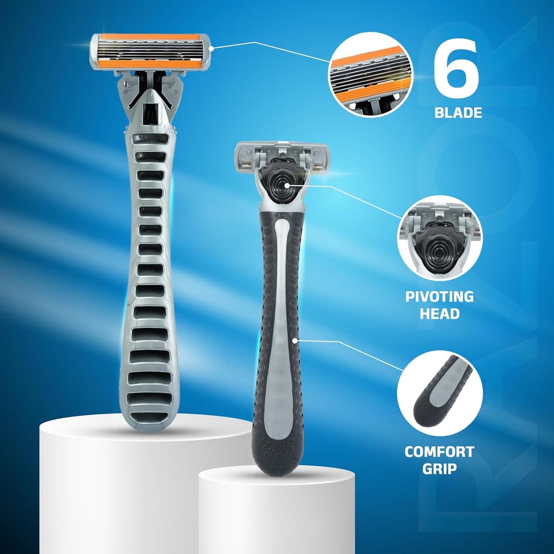 Wetell 6-Blade Disposable Razor for Men with 10 Extra Cartridges Refill Pack 3