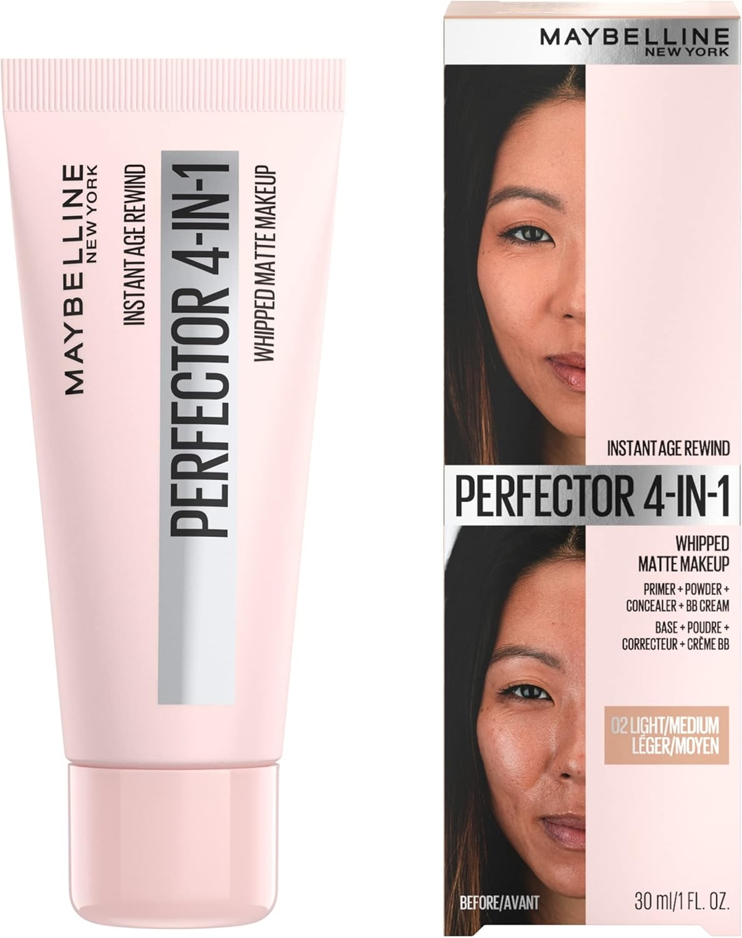 Maybelline New York Instant Age Rewind Instant Perfector 4-In-1 matte Makeup, Fair/Light 2