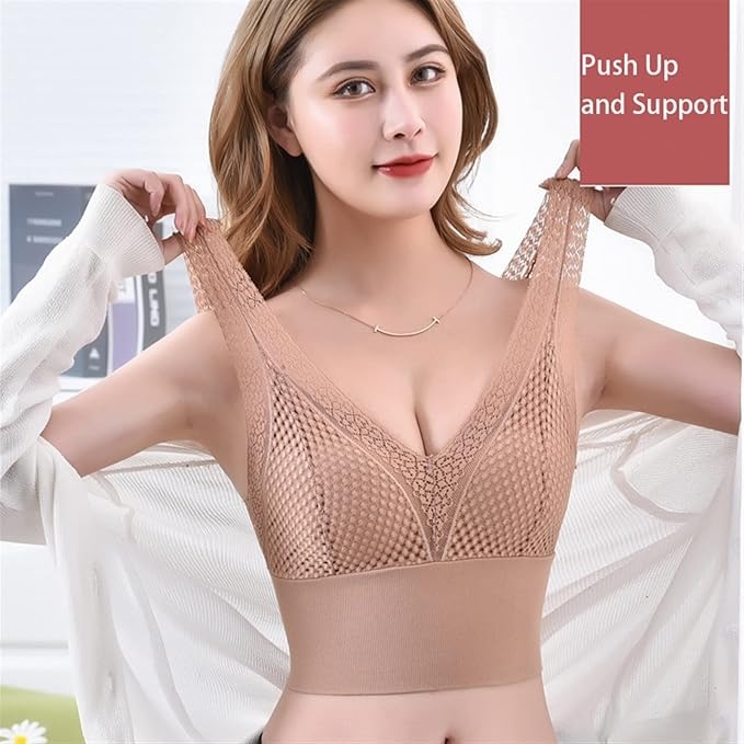Women's Breast Wrap Ultra-fit Sports Bra Plus Size Lace Underwear Sexy Deep V Corset Ladies Tube Top Breathable Lingerie 4