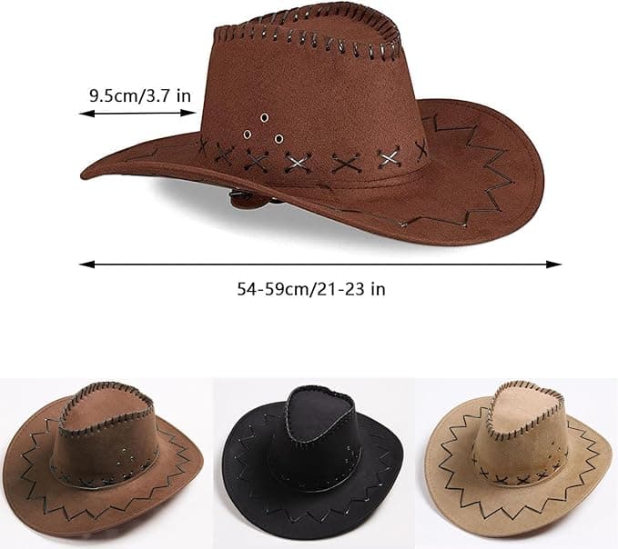 suede Western cowboy hats For unisex 4