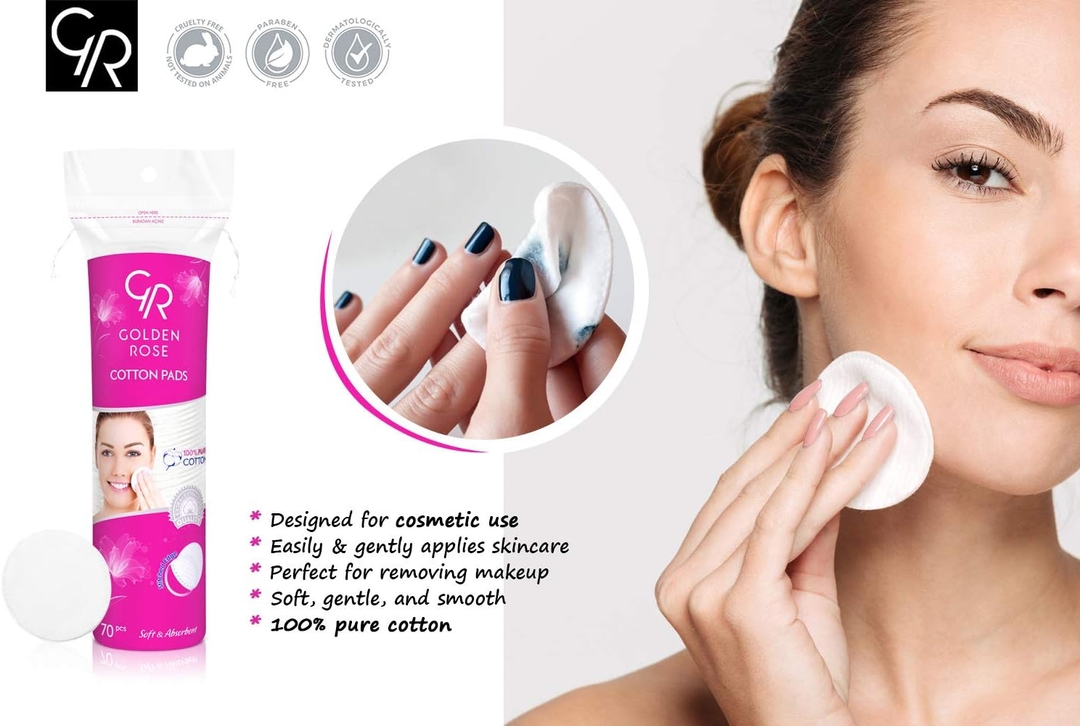 Golden Rose Cosmetic 100% Pure Cotton Pads (70 pcs) 2