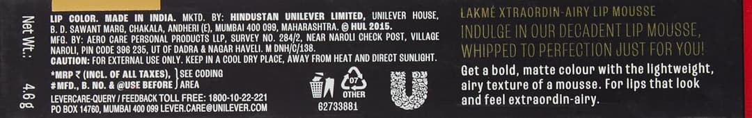 Lakme Xtraordin-Airy Velvet Matte Lip Mousse - Love Me Red 3
