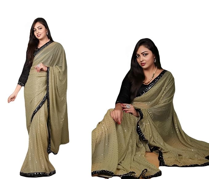 Awafu Lycra Floral Print Saree With Blouse 4