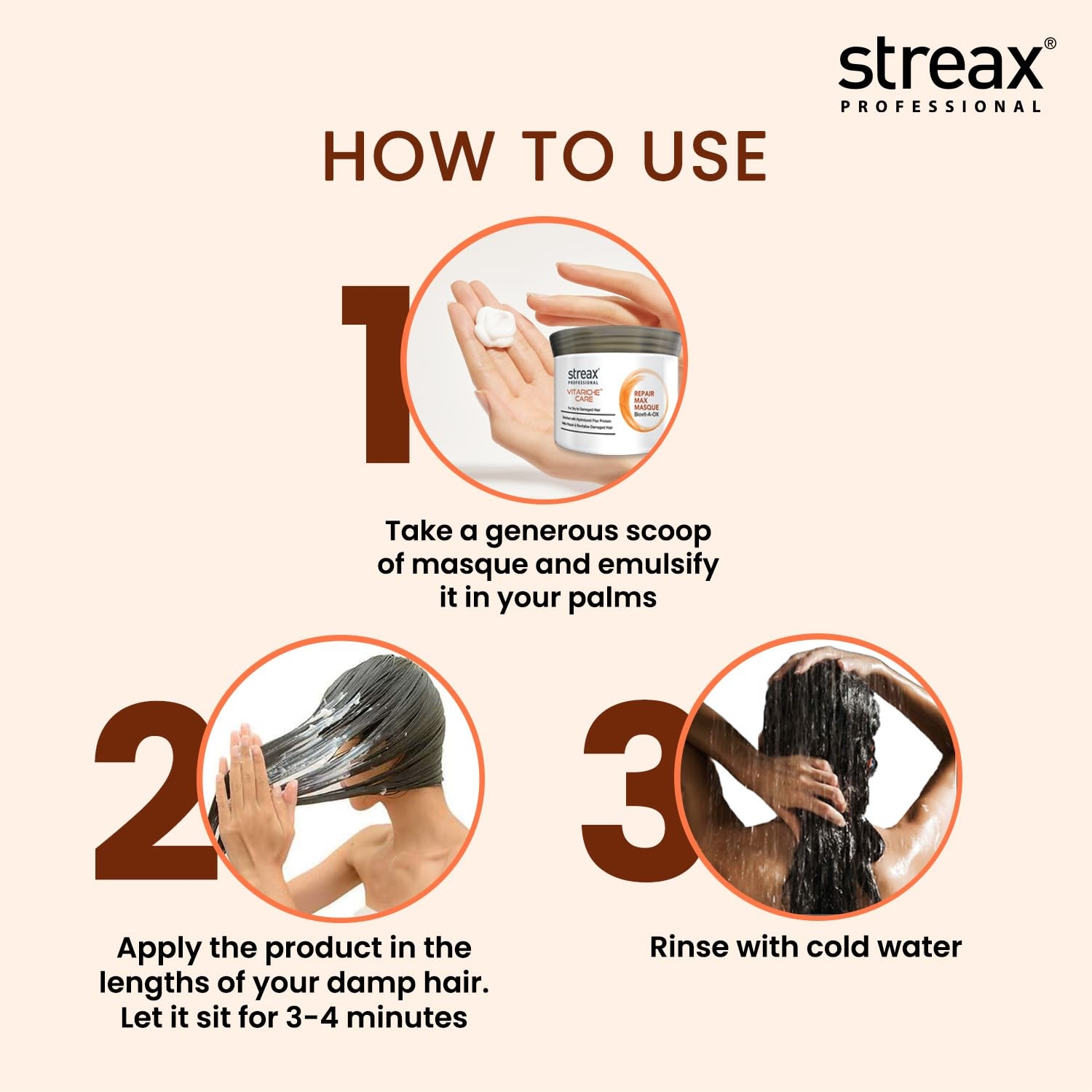 Streax Professional Vitariche Care Repair Max Masque - 500g 5