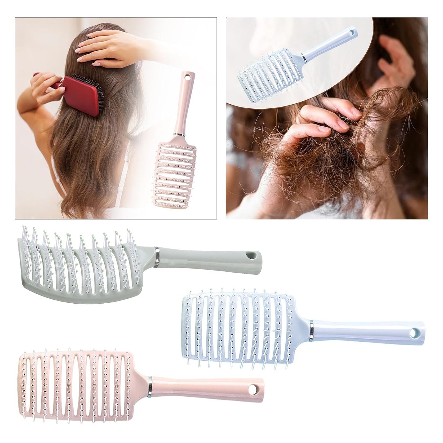 Hair Brush Scalp Massage Comb Hair Brush Bristle Women Wet Curly Detangle Hair Brush For Salon Hairdressing Styling Tools 1 Pcs 3