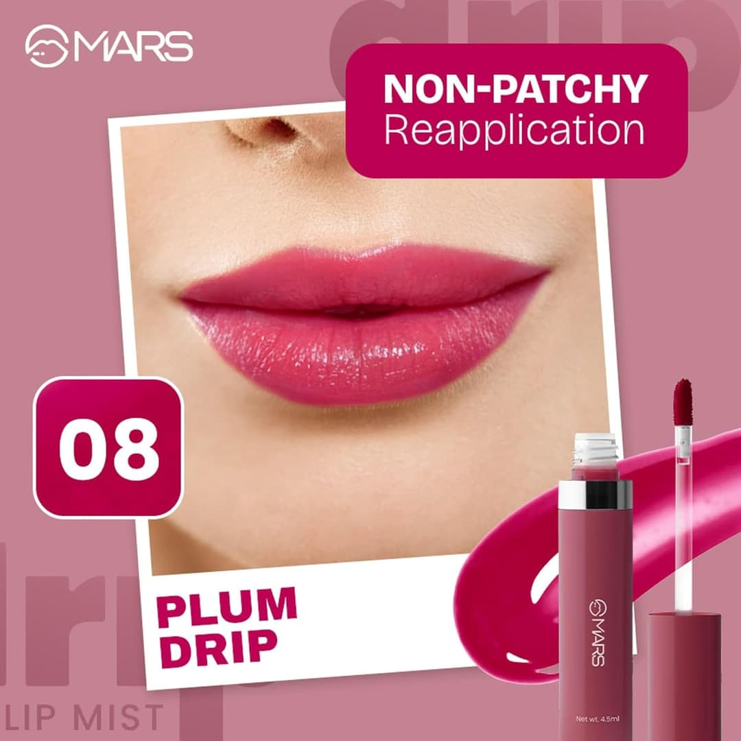 MARS Lip Mist for Women | Dual Function | Buildable Color | Glossy Finish | Long-Lasting | Hydration | Light-Weight Formula | Non-Patchy Reapplication 1