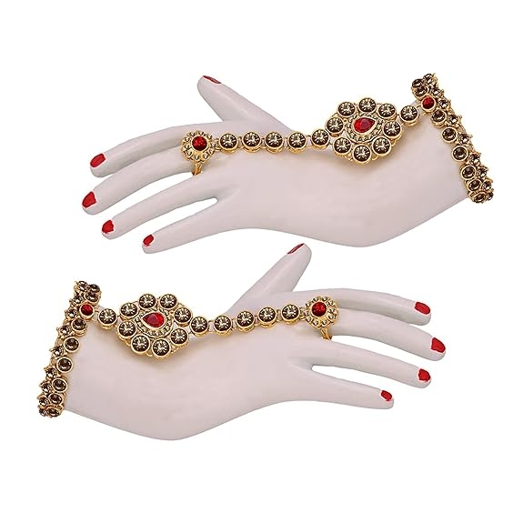 Wedding Designer Gold Plated Dulhan Choker Bridal Set with sheeshpatti for Girls & Women 5