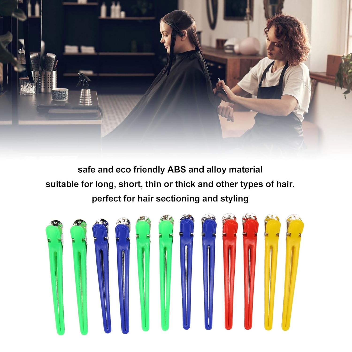 Hair Clip Professional Hairdressing Cutting Salon Styling tools Section Aluminum Plastic Hair Clips 12 Pcs Set 1
