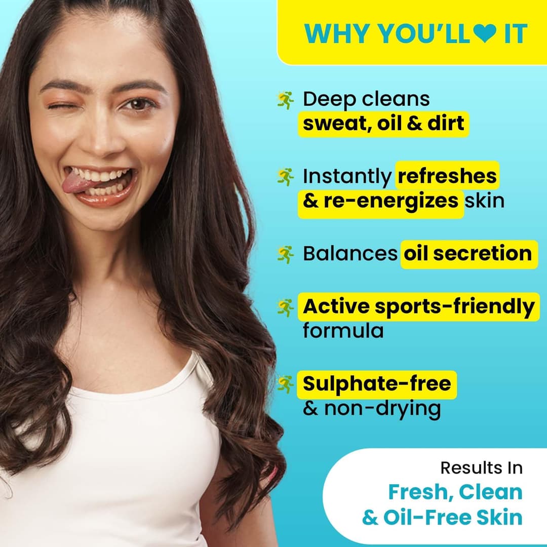 DOT & KEY Lime Rush Sports Face Wash Deep Cleans Oil, Sweat & Dirt For Refreshingly Clean & Oil Free Skin For All Skin Types Sulphate Free & Non Drying Facewash Active Sports Friendly 100Ml 1