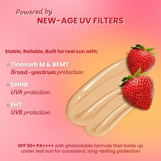 Dot & Key Strawberry Dew Tinted Sunscreen In-Vivo Tested SPF 50+ PA++++ With New-Age UV Filters, Brightens & Protects Skin, Ultra-light, Blends Easily, With Niacinamide, Natural Finish, Non-Sticky| 50ml 3