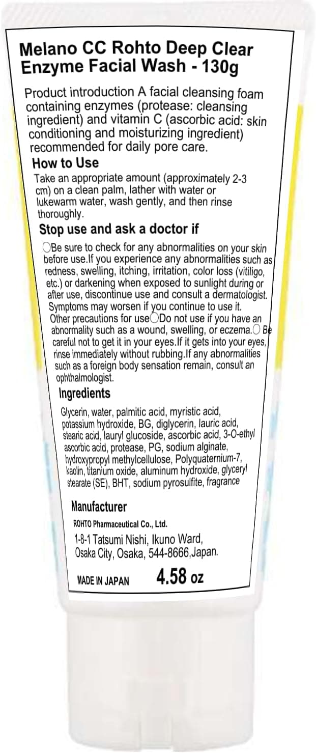 Rohto MELAN0 CC Deep Clear Enzyme Facial Wash 2