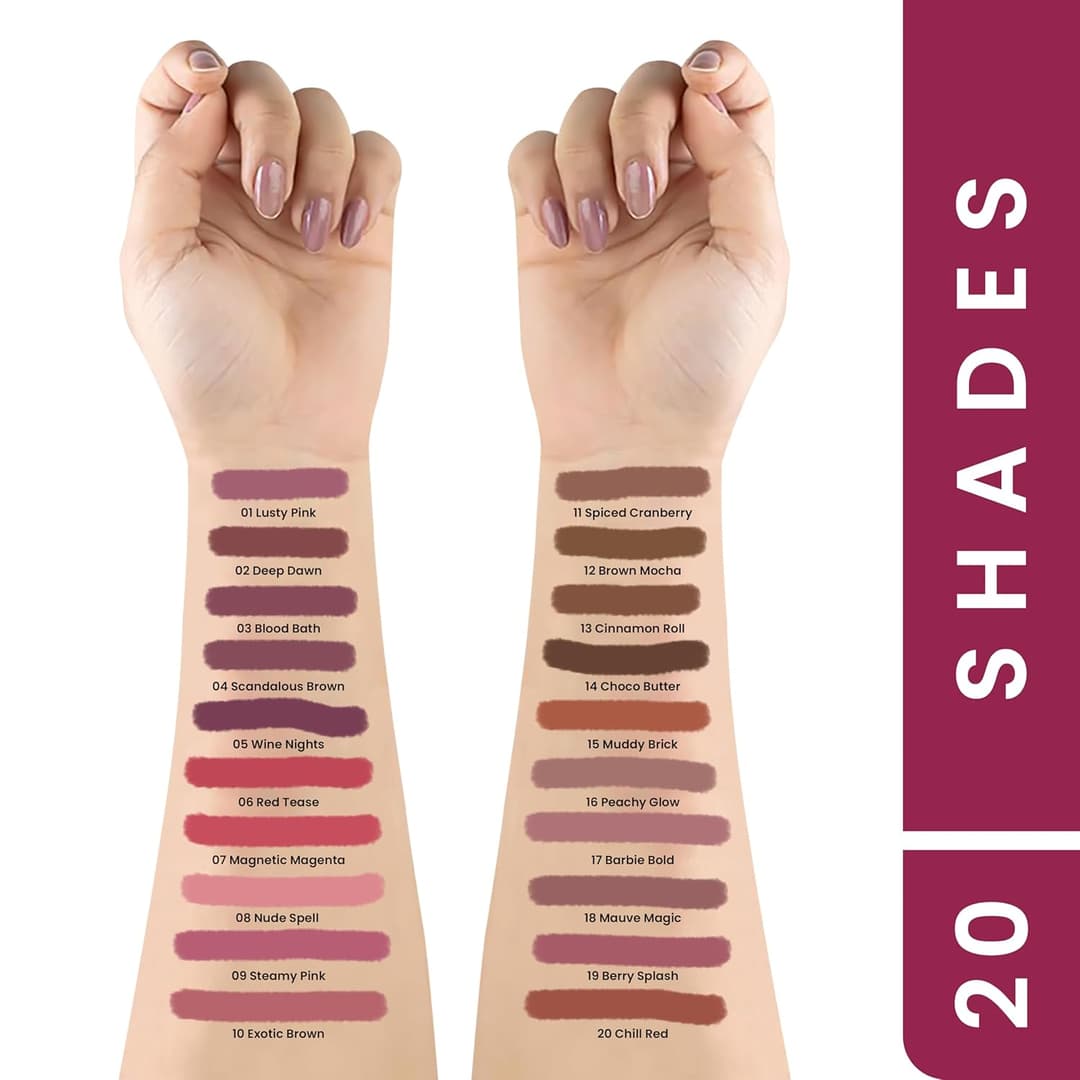 MARS Matte Lip Liner | One Swipe Smooth Application | Long Lasting Lip Pencil 5