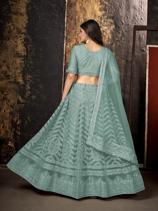 Semi-Stitched Lehenga & Blouse With Dupatta 2