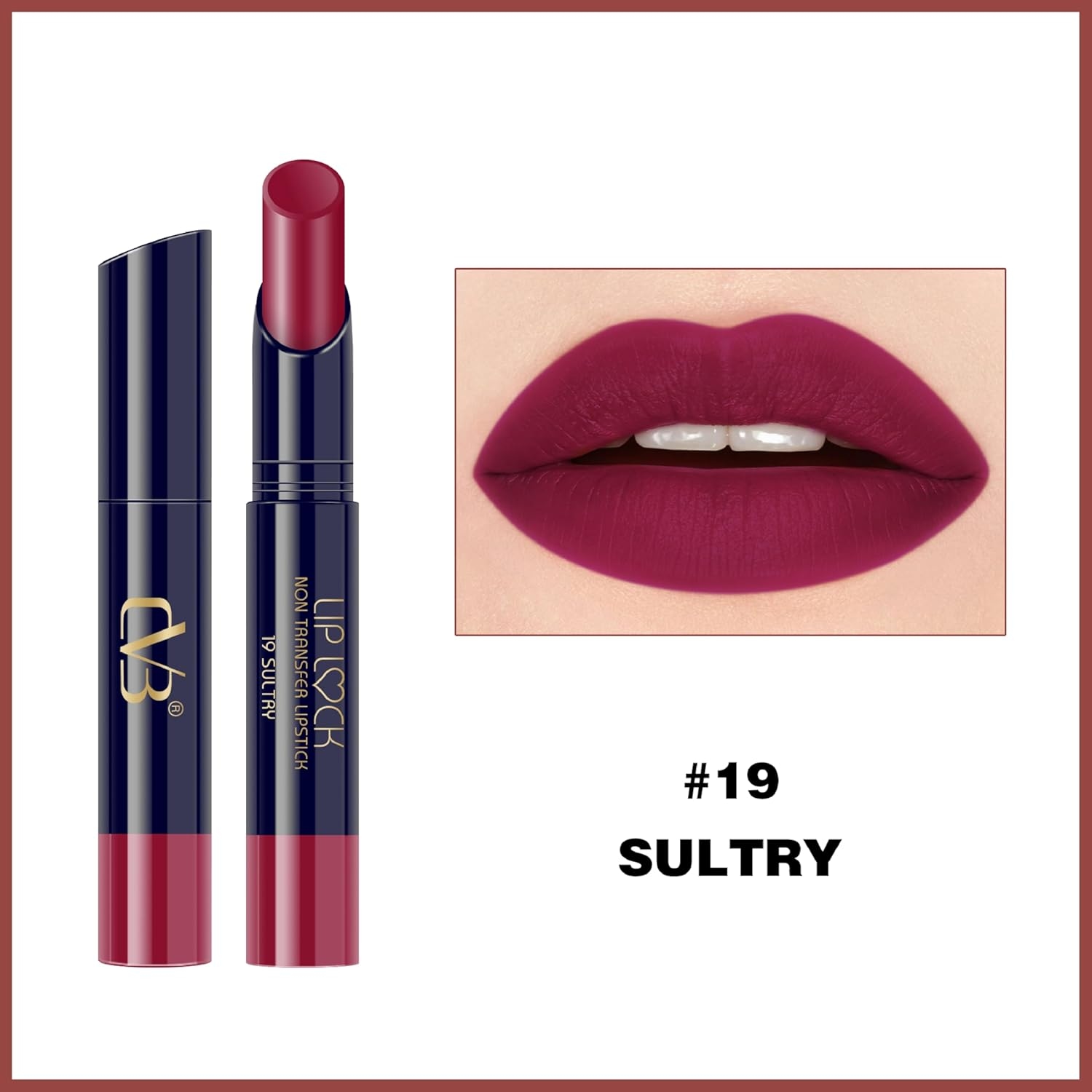 CVB 04 Brave red Lip Lock No Transfer Matte Lipstick Waterproof and Full-Pigmente Transfer-Proof Smudge-Proof Lip Colour Ratings 2