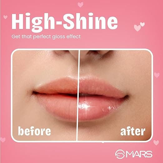 MARS Candylicious Sheer Lip Gloss for Women | Hydrating & High Shine | Lightweight | Non-Sticky | Enriched with Vitamin-E, Hyaluronic Acid & Avocado Ester (4.0ml) (01-CANDY CRUSH 2