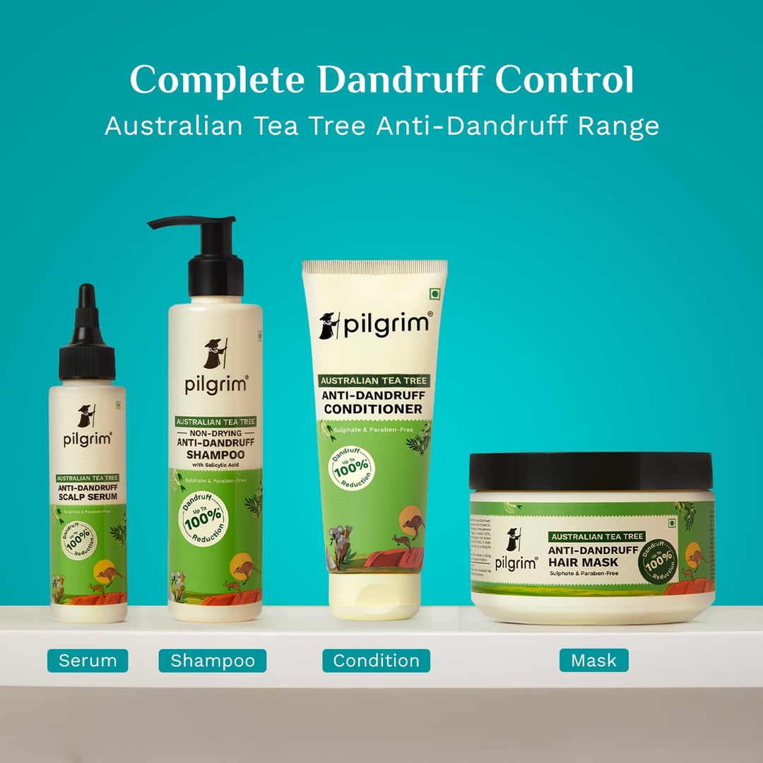 Pilgrim Australian Tea Tree Non-Drying Anti-Dandruff Shampoo 200 ml | Removes Dandruff from Source | Helps with Itching, Irritation | Strong & Smooth Hair | For Men & Women | 5
