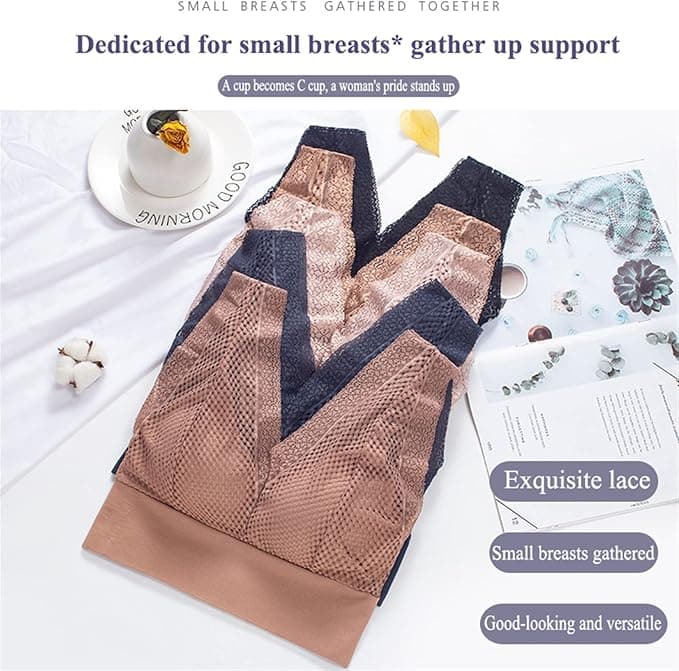 Women's Breast Wrap Ultra-fit Sports Bra Plus Size Lace Underwear Sexy Deep V Corset Ladies Tube Top Breathable Lingerie 4