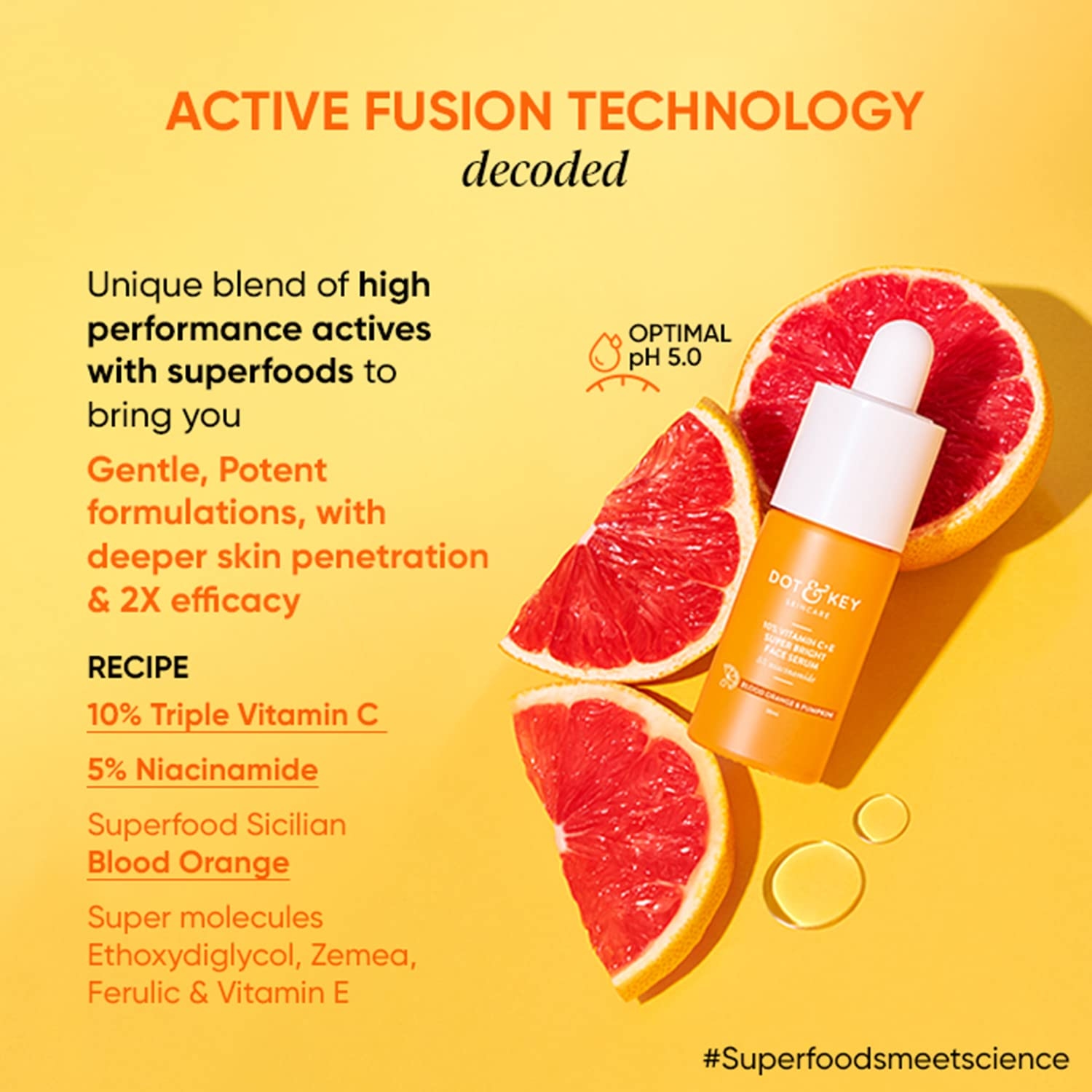 Dot & Key 10% Vitamin C + E, 5% Niacinamide Serum | Vitamin C Serum For Glowing Skin | Fades Dark Spots | Vit C with Blood Orange & Pumpkin | For Uneven & Dull Skin | For All Skin Types | 20ml 3