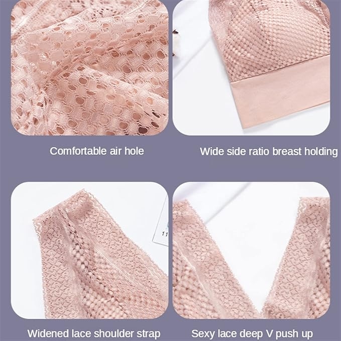 Women's Breast Wrap Ultra-fit Sports Bra Plus Size Lace Underwear Sexy Deep V Corset Ladies Tube Top Breathable Lingerie 7