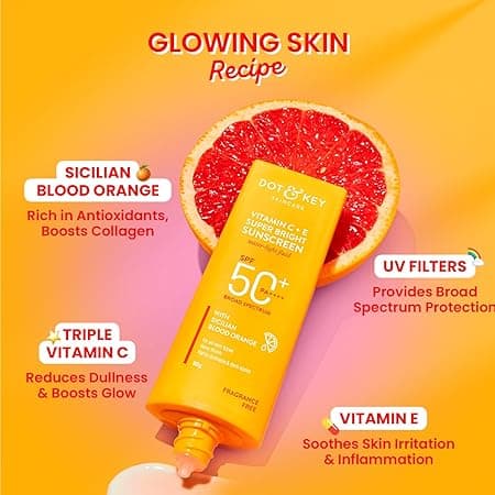 Dot & Key Vitamin C+E Super Bright Sunscreen Spf 50 Pa+++ - 50g & Dot & Key Vitamin C + E Super Bright Gel Face Wash | For Normal Skin | Skin Care Combo | For Women & Men 4