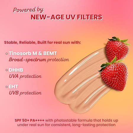 Dot & Key Strawberry Dew Tinted Sunscreen In-Vivo Tested SPF 50+ PA++++ With New-Age UV Filters, Brightens & Protects Skin, Ultra-light, Blends Easily, With Niacinamide, Natural Finish, Non-Sticky | 50ml 2