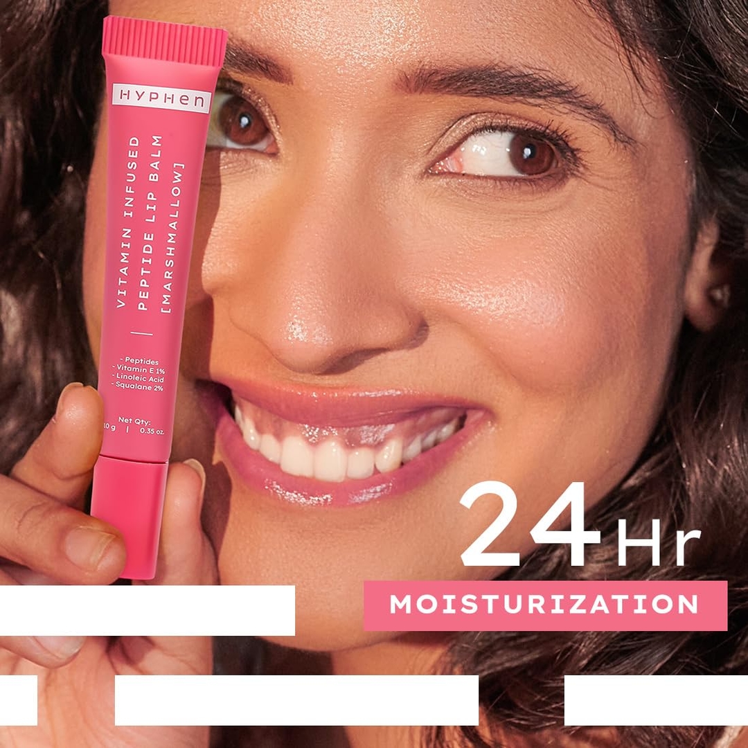 Hyphen Vitamin Infused Tinted Lip Balm | Brightens & Reduces Dark Lips & Pigmentation | 1% Vitamin E, Peptide & 2% Squalane | Winter Lip Care| 24H Moisturization for Dry & Chapped Lips | 10g 4