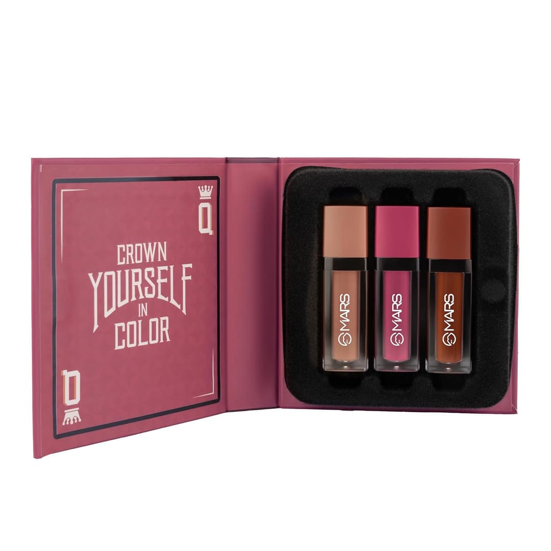MARS Queen of Mattes Liquid Lipsticks | Box Set of 3 | 13.5 ml | Smudgeproof & Transferproof | Intense Pigmentation Long-Lasting Wear | Customizable Colors | Matte Finish - By Allure Cosmetics 5