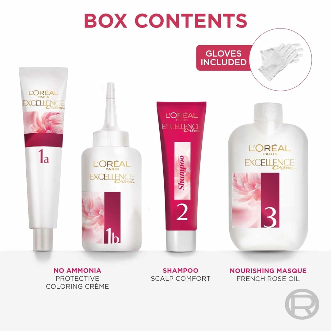LOreal Paris Excellence Creme Hair Color - 4 Natural Brown 72ml+100g 4