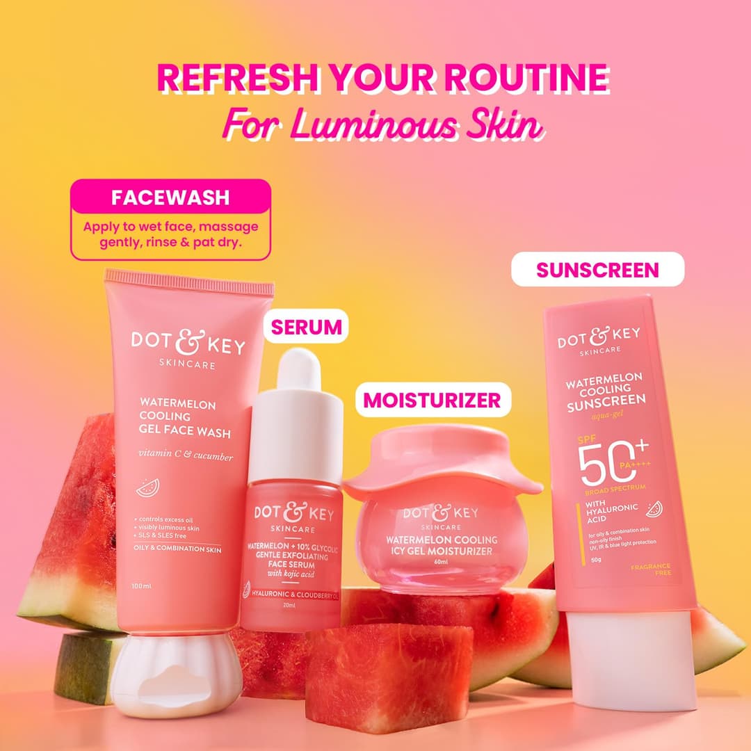 DOT & KEY Watermelon Super Glow Gel Face Wash With Vitamin C & Cucumber 100ml 4