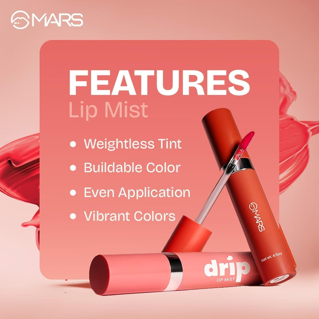 MARS Lip Mist for Women | Dual Function | Buildable Color | Glossy Finish | Long-Lasting | Hydration | Light-Weight Formula | Non-Patchy Reapplication 3