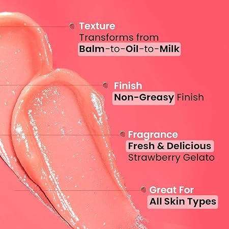 Dot & Key Strawberry Dew Cleansing Balm | For Clean, Smooth & Dewy Skin | Makeup Remover Balm |Non Greasy Makeup Cleanser Face Scrub | Cleanses Dirt, Makeup & Sunscreen | For All Skin Types | 70ml 4