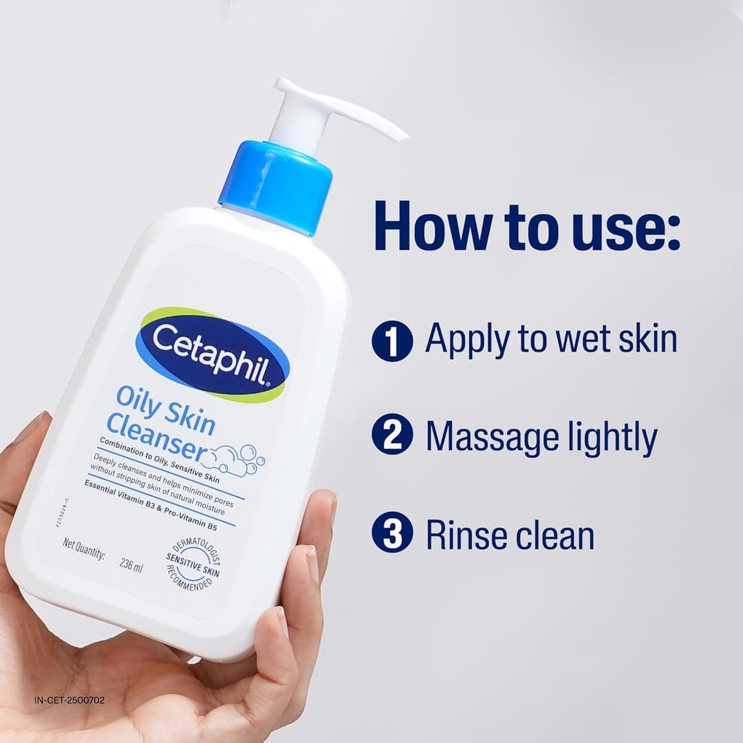 Cetaphil Oily Skin Cleanser, Daily Face Wash For Oily, Acne Prone Skin, Gentle Foaming, 236ML 3