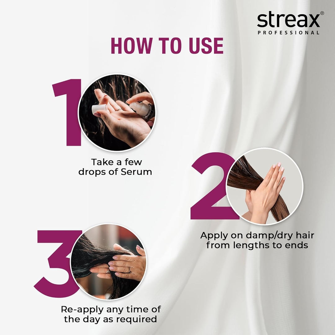 Streax Professional Canvoline Straightening Post Care Hair Serum with Baobab Oil 5