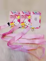Kitty Cartoon Print Lanyard Key Chain ID Badge Holder Clip (KT-Kitty)1Pcs 1