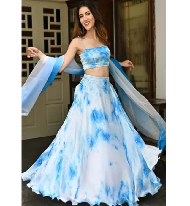 Art Silk Lehenga Choli for Women Bodycon Fit And Flared Style with Zipper Closure And Sequined Detailing