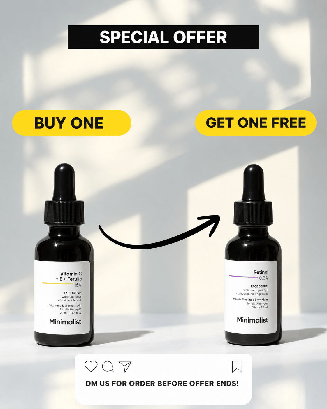 Minimalist Vitamin C + E + Ferulic 16% & Retinol 0.3% Face Serum โ Buy 1 Get 1 Free 3