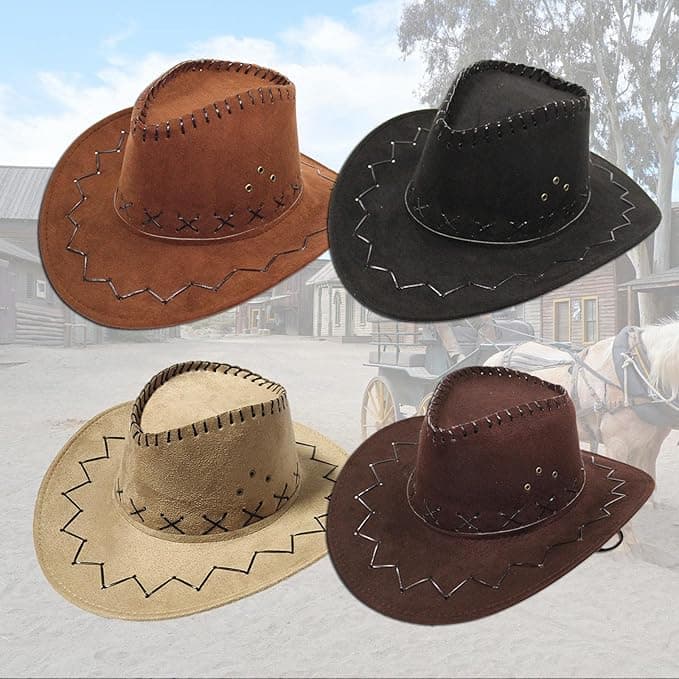 suede Western cowboy hats For unisex 2