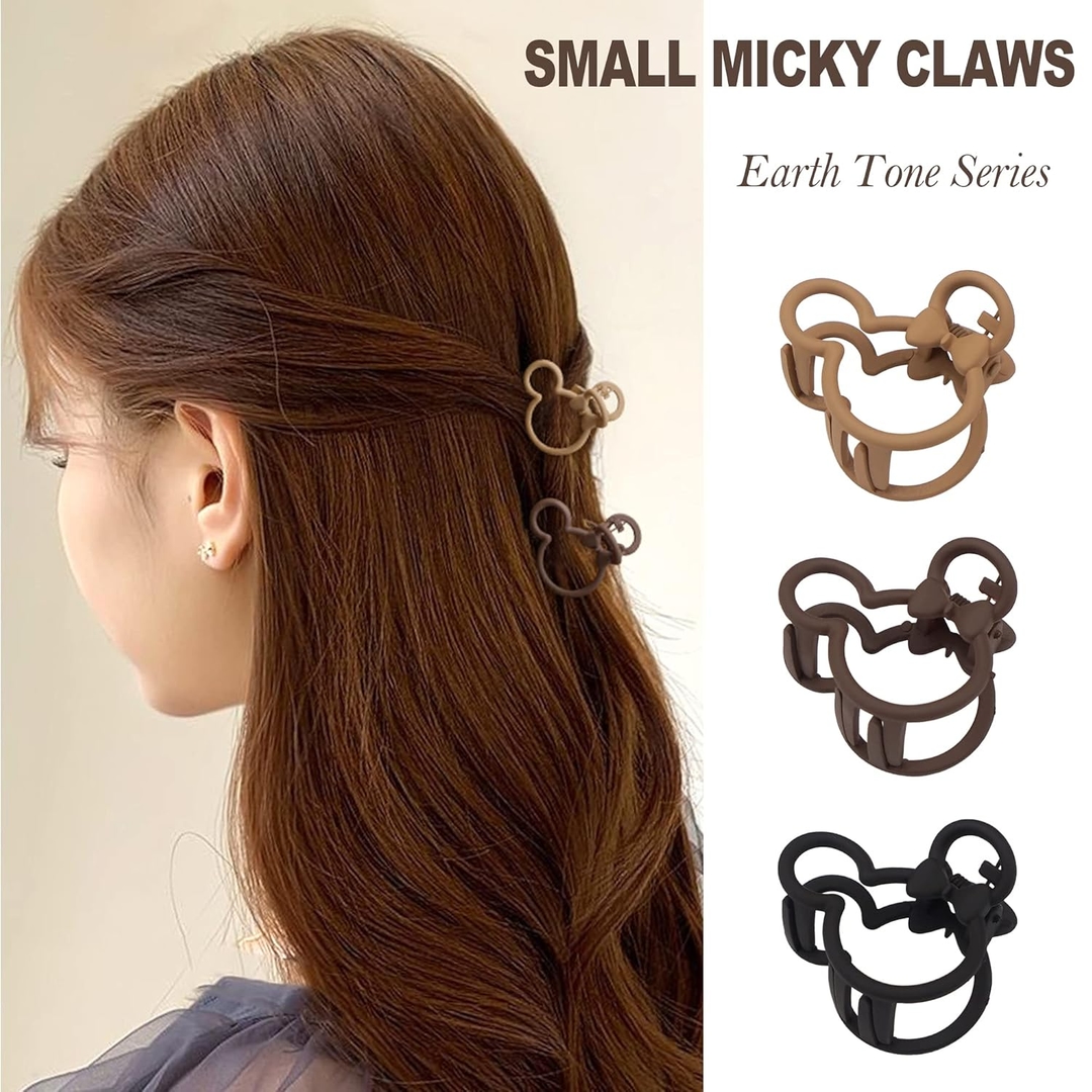 Mickey Mouse-inspired matte hair Clips 2Pcs 1