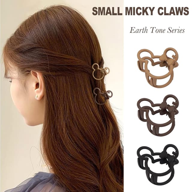 Mickey Mouse-inspired matte hair Clips 2Pcs