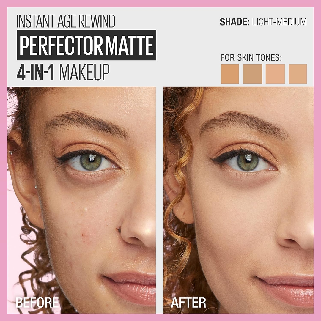 Maybelline New York Instant Age Rewind Instant Perfector 4-In-1 matte Makeup, Fair/Light 5