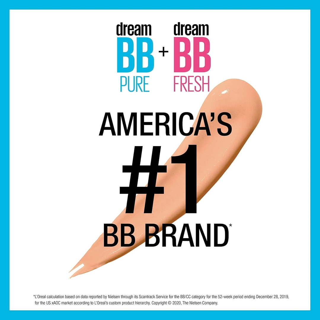Maybelline Dream Pure Skin Clearing BB Cream, 8-in-1 Skin Perfecting Beauty Balm With 2% Salicylic Acid- Sheer Tint Coverage-Oil-Free- Light/Medium-1 Count 9