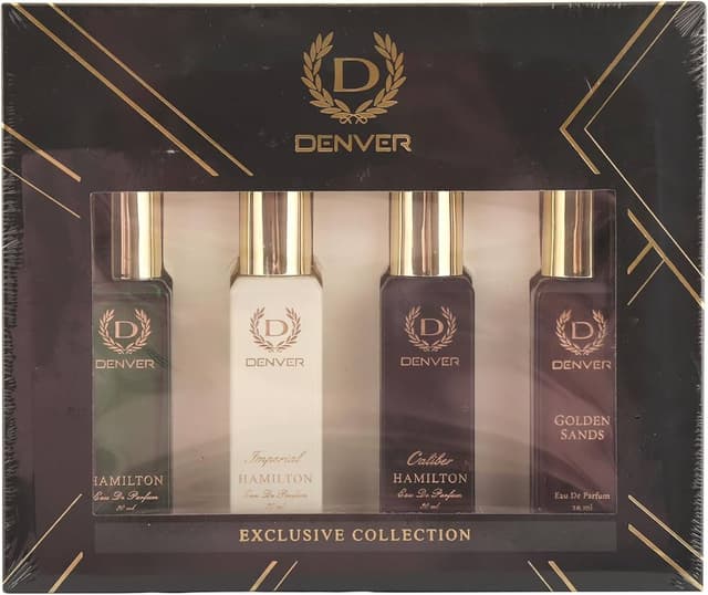 enver Hamil ton (Hamilton, Imperial, Caliber & Golden Sands) Eau De Parfum Luxury Gift Pack, 20 ml (Pack of 4)