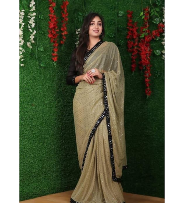 Awafu Lycra Floral Print Saree With Blouse