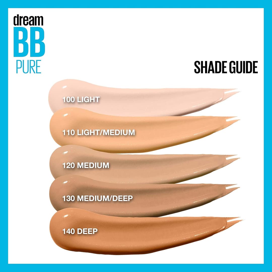 Maybelline Dream Pure Skin Clearing BB Cream, 8-in-1 Skin Perfecting Beauty Balm With 2% Salicylic Acid- Sheer Tint Coverage-Oil-Free- Light/Medium-1 Count 4
