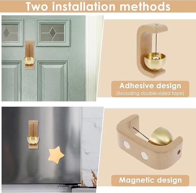 Wooden Door Decoration Bell Magnetic Portable Wireless Charm Door Bell 2