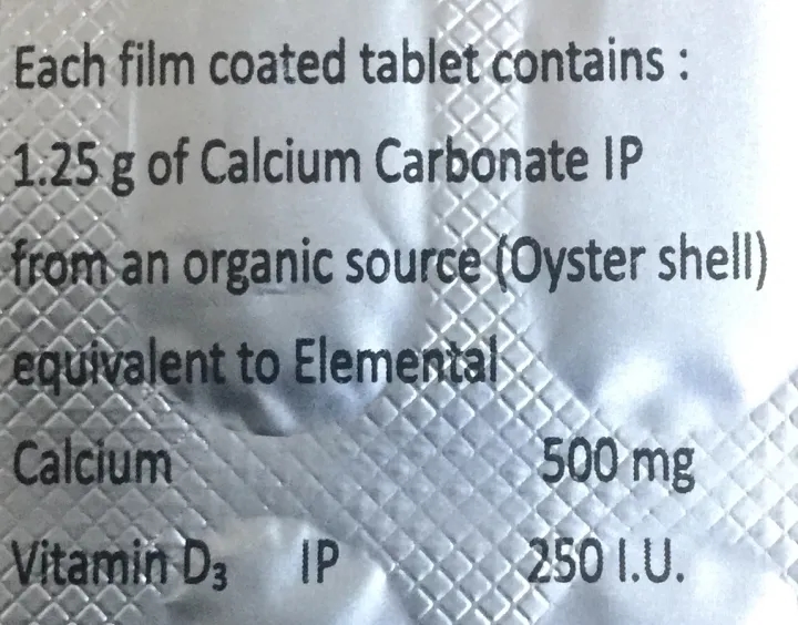 Calcium Supplement Tablets 500MG With Vitamin D3 For Strong Bones And Muscles , And Immunity 100 Tablets 2