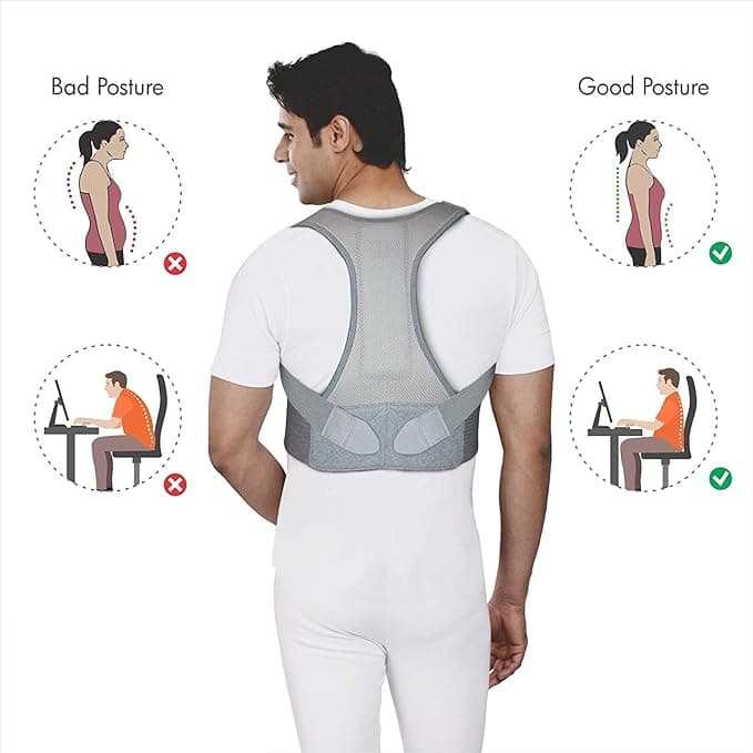 Tynor Adjustable Posture Corrector for Men & Women | Back Straightener for Upper Back Pain Relief, Corrects Slouching & Hunching, Improves Posture, Neck & Spine Support, Ideal for Office & Daily Use 1