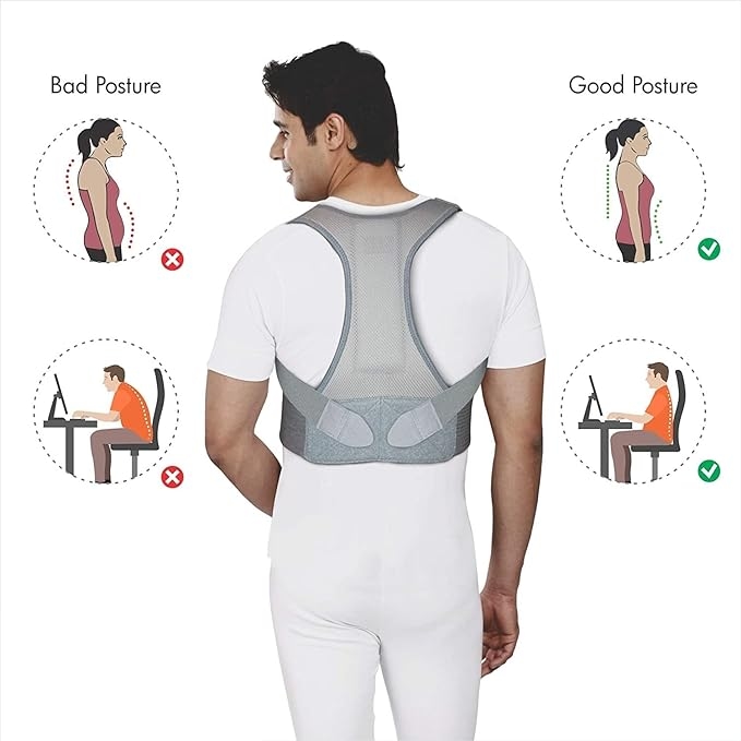 Tynor Adjustable Posture Corrector for Men & Women | Back Straightener for Upper Back Pain Relief, Corrects Slouching & Hunching, Improves Posture, Neck & Spine Support, Ideal for Office & Daily Use 2