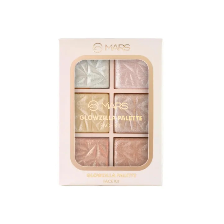 MARS Glowzilla 6 Colour Highlighter Palette | Ultra Blendable & Long Lasting | Blinding Glow 1