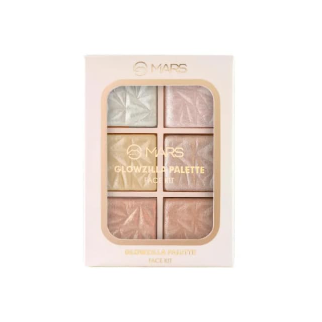 MARS Glowzilla 6 Colour Highlighter Palette | Ultra Blendable & Long Lasting | Blinding Glow